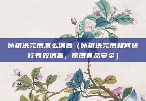 冰箱洗完后怎么消毒（冰箱洗完后如何进行有效消毒，保障食品安全）