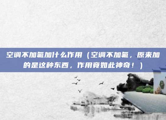 空调不加氟加什么作用（空调不加氟，原来加的是这种东西，作用竟如此神奇！）