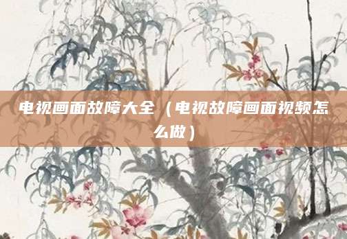 电视画面故障大全(电视故障画面视频怎么做)