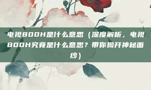 电视800H是什么意思（深度解析，电视800H究竟是什么意思？带你揭开神秘面纱）