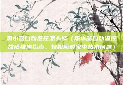 热水器自动温控怎么修（热水器自动温控故障维修指南，轻松应对家中热水问题）