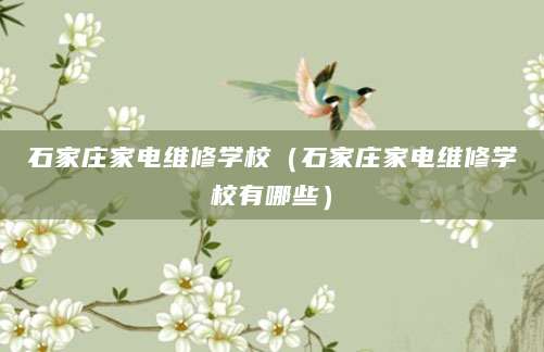 石家庄家电维修学校（石家庄家电维修学校有哪些）