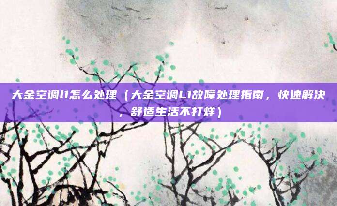 大金空调l1怎么处理（大金空调L1故障处理指南，快速解决，舒适生活不打烊）