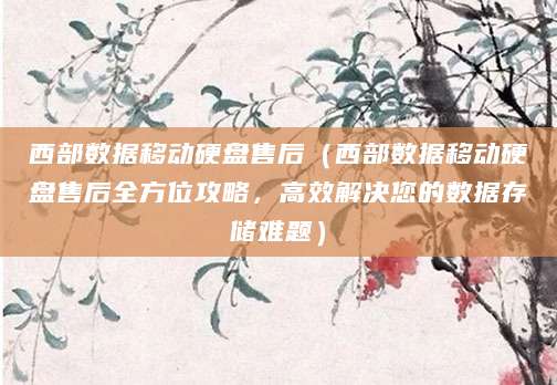 西部数据移动硬盘售后（西部数据移动硬盘售后全方位攻略，高效解决您的数据存储难题）