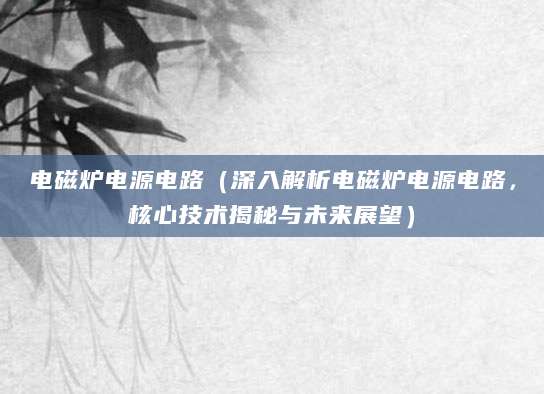 电磁炉电源电路（深入解析电磁炉电源电路，核心技术揭秘与未来展望）