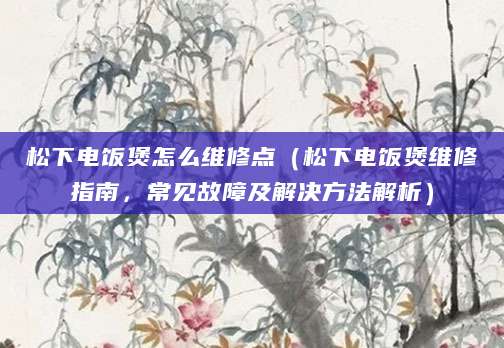 松下电饭煲怎么维修点（松下电饭煲维修指南，常见故障及解决方法解析）