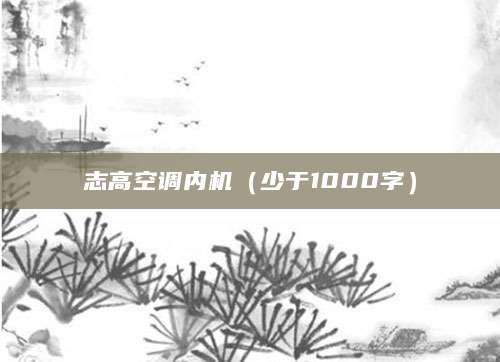 志高空调内机（少于1000字）