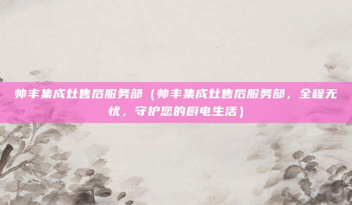 帅丰集成灶售后服务部(帅丰集成灶售后服务部,全程无忧,守护您的厨电生活)