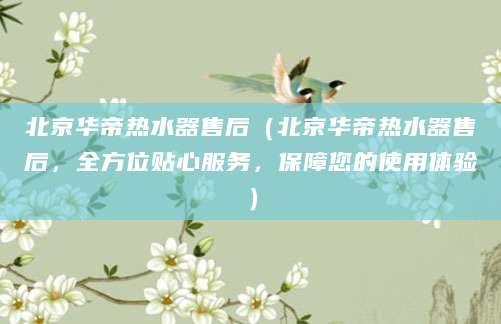 北京华帝热水器售后（北京华帝热水器售后，全方位贴心服务，保障您的使用体验）
