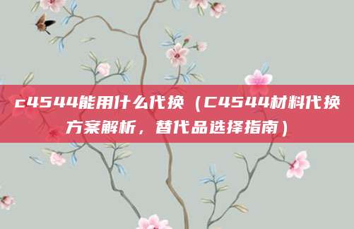 c4544能用什么代换（C4544材料代换方案解析，替代品选择指南）