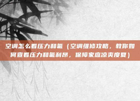 空调怎么看压力和氟（空调维修攻略，教你如何查看压力和氟利昂，保障家庭凉爽度夏）