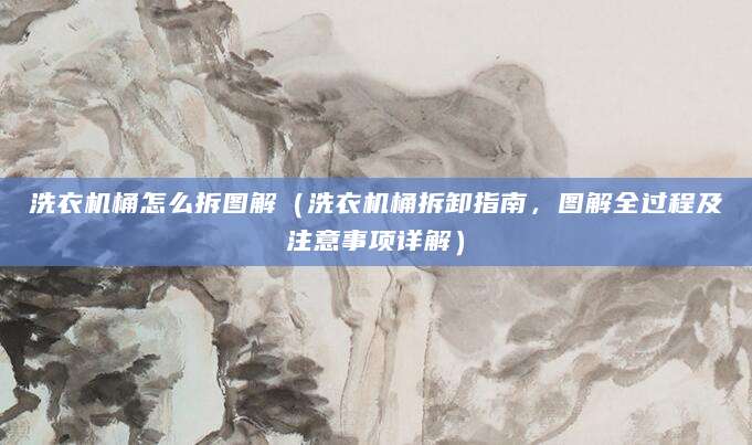 洗衣机桶怎么拆图解（洗衣机桶拆卸指南，图解全过程及注意事项详解）