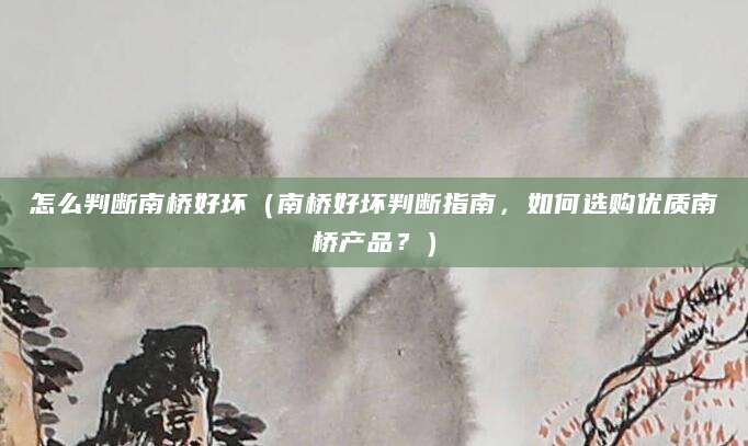 怎么判断南桥好坏（南桥好坏判断指南，如何选购优质南桥产品？）