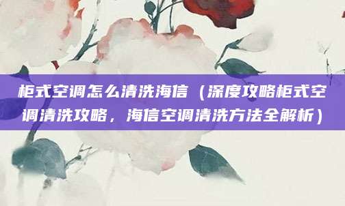 柜式空调怎么清洗海信（深度攻略柜式空调清洗攻略，海信空调清洗方法全解析）
