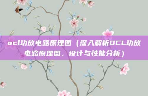 ocl功放电路原理图（深入解析OCL功放电路原理图，设计与性能分析）