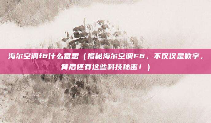 海尔空调f6什么意思（揭秘海尔空调F6，不仅仅是数字，背后还有这些科技秘密！）