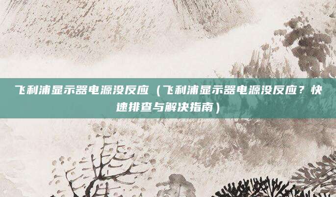 飞利浦显示器电源没反应（飞利浦显示器电源没反应？快速排查与解决指南）