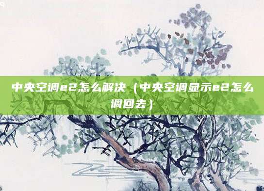 中央空调e2怎么解决（中央空调显示e2怎么调回去）