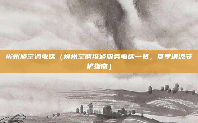 郴州修空调电话（郴州空调维修服务电话一览，夏季清凉守护指南）