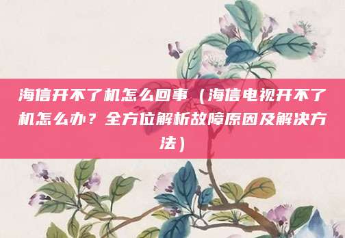 海信开不了机怎么回事（海信电视开不了机怎么办？全方位解析故障原因及解决方法）