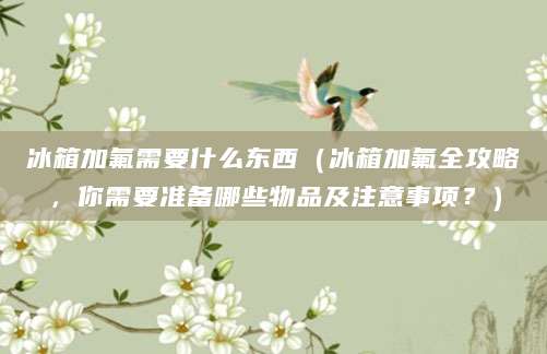 冰箱加氟需要什么东西（冰箱加氟全攻略，你需要准备哪些物品及注意事项？）