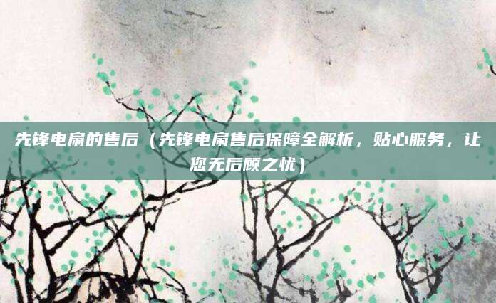 先锋电扇的售后（先锋电扇售后保障全解析，贴心服务，让您无后顾之忧）