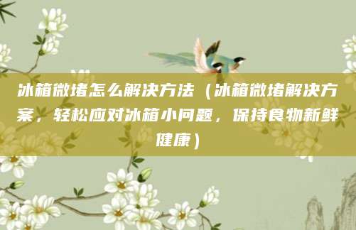 冰箱微堵怎么解决方法（冰箱微堵解决方案，轻松应对冰箱小问题，保持食物新鲜健康）