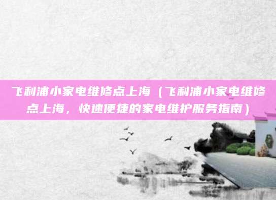 飞利浦小家电维修点上海（飞利浦小家电维修点上海，快速便捷的家电维护服务指南）