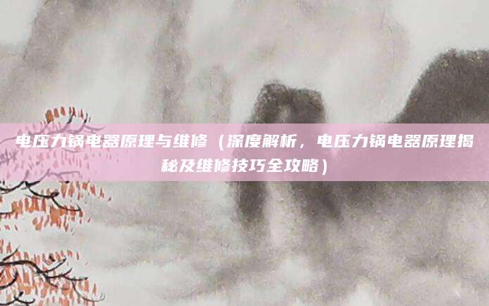 电压力锅电器原理与维修(深度解析,电压力锅电器原理揭秘及维修技巧全攻略)