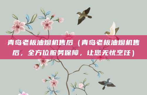 青岛老板油烟机售后(青岛老板油烟机售后,全方位服务保障,让您无忧烹饪)
