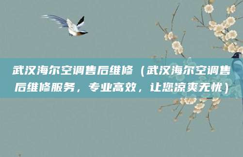 武汉海尔空调售后维修（武汉海尔空调售后维修服务，专业高效，让您凉爽无忧）