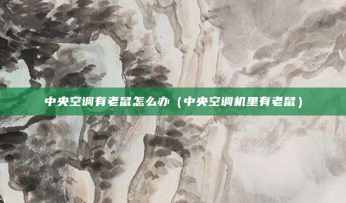 中央空调有老鼠怎么办（中央空调机里有老鼠）