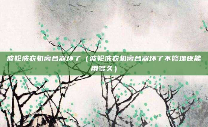 波轮洗衣机离合器坏了（波轮洗衣机离合器坏了不修理还能用多久）