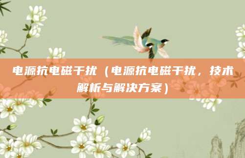 电源抗电磁干扰（电源抗电磁干扰，技术解析与解决方案）