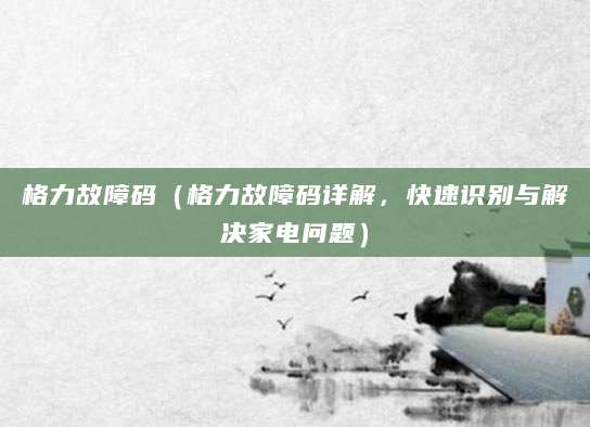 格力故障码（格力故障码详解，快速识别与解决家电问题）