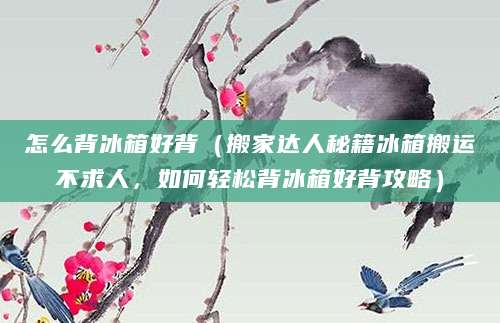 怎么背冰箱好背（搬家达人秘籍冰箱搬运不求人，如何轻松背冰箱好背攻略）