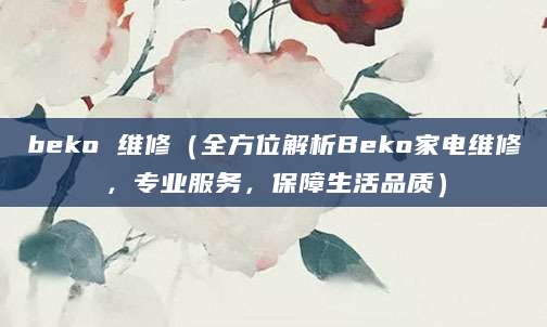beko 维修（全方位解析Beko家电维修，专业服务，保障生活品质）