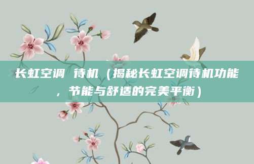 长虹空调 待机（揭秘长虹空调待机功能，节能与舒适的完美平衡）