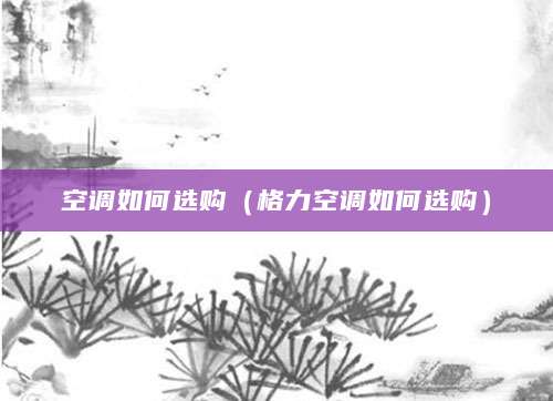 空调如何选购(格力空调如何选购)