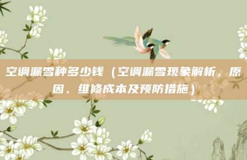 空调漏雪种多少钱（空调漏雪现象解析，原因、维修成本及预防措施）