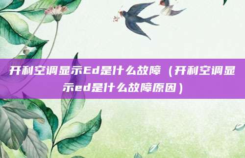 开利空调显示Ed是什么故障（开利空调显示ed是什么故障原因）