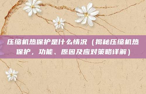 压缩机热保护是什么情况（揭秘压缩机热保护，功能、原因及应对策略详解）