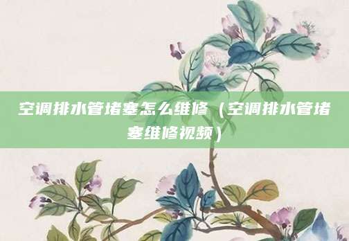 空调排水管堵塞怎么维修（空调排水管堵塞维修视频）