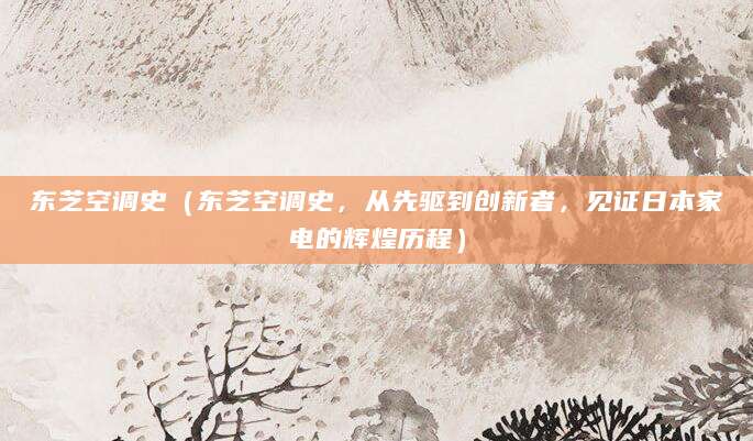 东芝空调史(东芝空调史,从先驱到创新者,见证日本家电的辉煌历程)