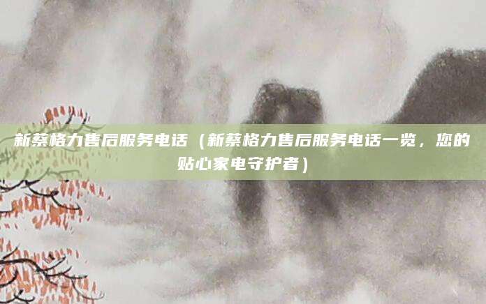 新蔡格力售后服务电话(新蔡格力售后服务电话一览,您的贴心家电守护者)