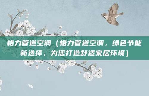 格力管道空调（格力管道空调，绿色节能新选择，为您打造舒适家居环境）