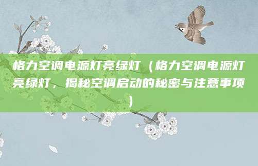 格力空调电源灯亮绿灯（格力空调电源灯亮绿灯，揭秘空调启动的秘密与注意事项）