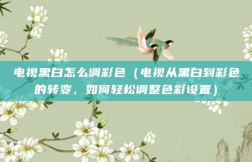 电视黑白怎么调彩色（电视从黑白到彩色的转变，如何轻松调整色彩设置）