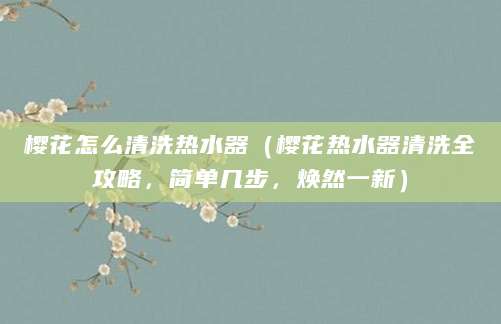 樱花怎么清洗热水器（樱花热水器清洗全攻略，简单几步，焕然一新）