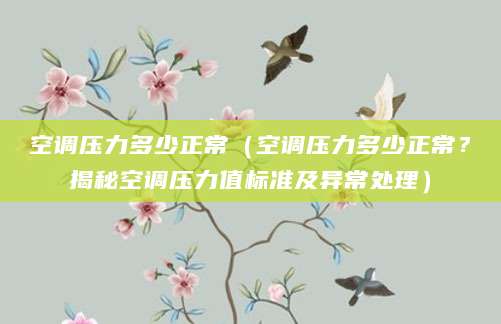 空调压力多少正常（空调压力多少正常？揭秘空调压力值标准及异常处理）